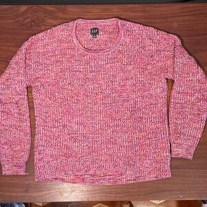Gap 100% cotton crew neck sweater multi colored rolled neck women’s M EUC